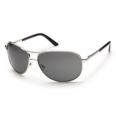 Smith® Silver/Gray Suncloud® Aviator Polarized™ Sunglasses