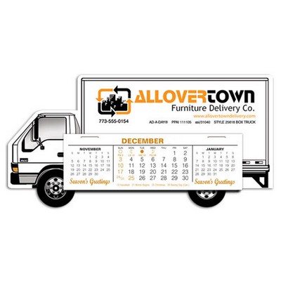 Box Truck Full Color Die-Cut Desk Calendar, Heavy Weight