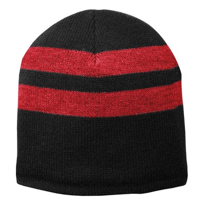 Port & Company® Fleece-Lined Striped Beanie Hat