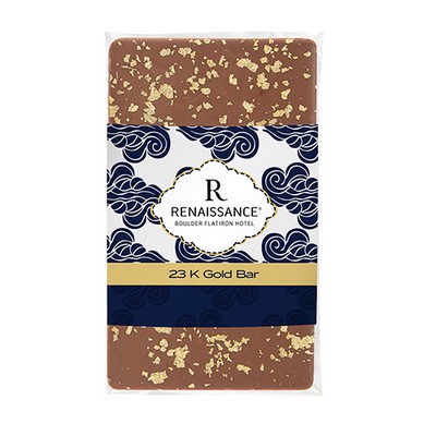 1 Oz. Contemporary Belgian Chocolate Bar w/ 23K Gold Flakes