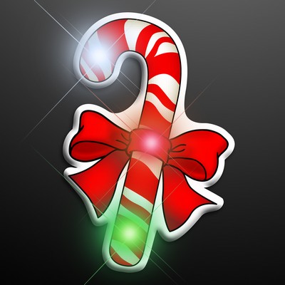 LED Candy Cane Christmas Pins - BLANK