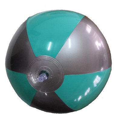 16"Deflated Inflatable Silver and Teal Beach Ball