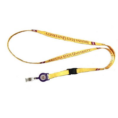 3/8" Sublimated Lanyard w/Sewn In Badge Reel Set