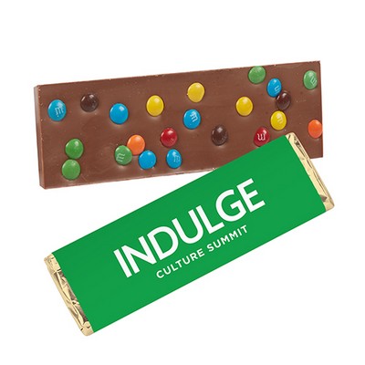 Foil Wrapped Belgian Chocolate Bar w/ M&M® Topping