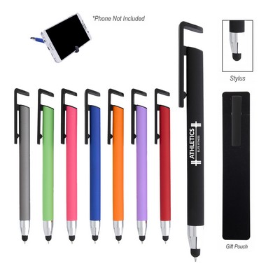 Sleek Stylus and Pen with Phone Stand Combo