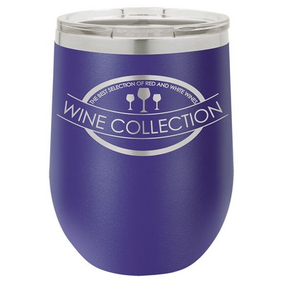 12 Oz. Stainless Steel Wine Tumbler - Purple