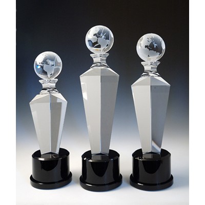 Globe Optical Crystal Award 11"H