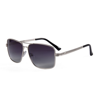 Sunglasses - Smoke Gradient Lenses - Silver Frames