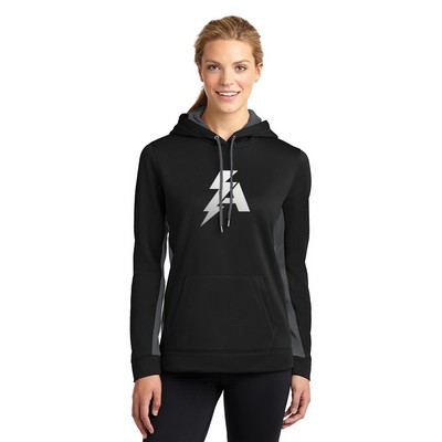 Sport-Tek® Ladies Sport-Wick® Fleece Colorblock Hooded Pullover