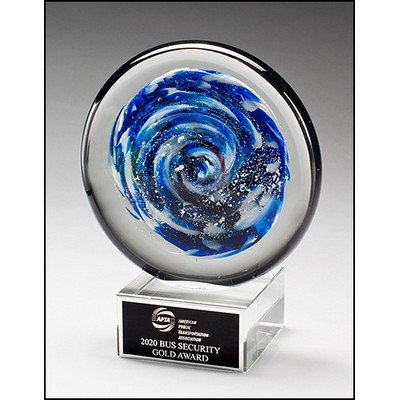 Cyclone Art Glass Award 5.625" W x 7"H