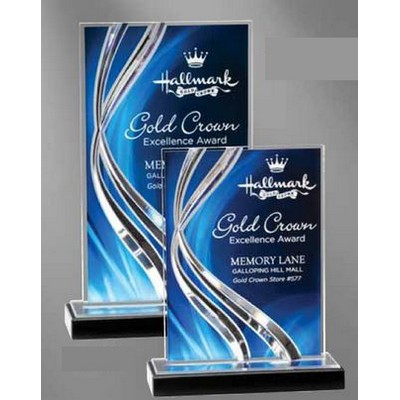 Small Swirl Wave Acrylic Award (Blue)