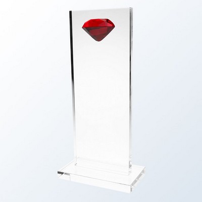 Red Diamond High-Rise Optic Crystal Award - Medium