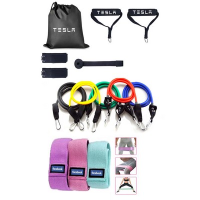 Kidder Exercise Fitness Resistance Bands Set + Booty Exercise Bands