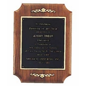 Manchester Series American Walnut Plaque w/Furniture Finish & Casting Accents (11"x 15")