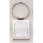 Bristol Series Polished Silver Rectangular Keyring w/Matte Silver Insert (1.125"x 2.75")