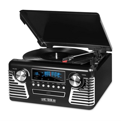 Victrola 50's Retro Bluetooth Record Player & Multimedia Center with Built-in Speakers