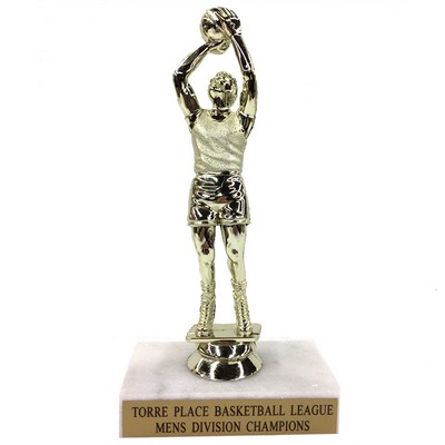 6½" Male Basketball Trophy w/Marble Base