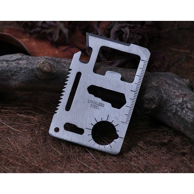 Camping 11 In 1 Tools For Men Beer Opener Survival Tool Credit Card Size Fits For Wallet Pocket