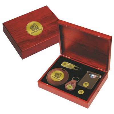 Rosewood Golf Kit: Bag Tag, Money Clip, Key Tag, Divot Tool, Ball Marker