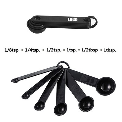 6 in 1 Black Measuring Spoon