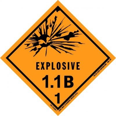 Explosive, 1.1B HazMat Paper Labels - 4" x 4"