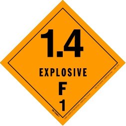 1.4 Explosive F1 HazMat Paper Labels - 4" x 4"