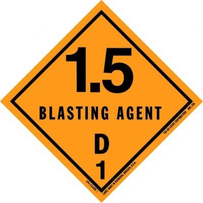 1.5 Blasting Agent D1 HazMat Paper Labels - 4" x 4"