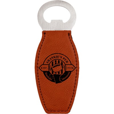 Rawhide Leatherette Bottle Opener with Magnet, Laserable