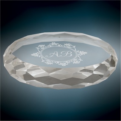 4" x 2 3/4" Clear Oval Crystal Paperweight