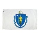 Massachusetts Indoor Parade Flag w/Fringe (3'x5')