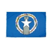 Northern Mariana Island Indoor Parade Flag w/Pole Hem & Fringe (3'x5')