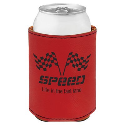 3 3/4" Red Laser Engraved Beverage Holder