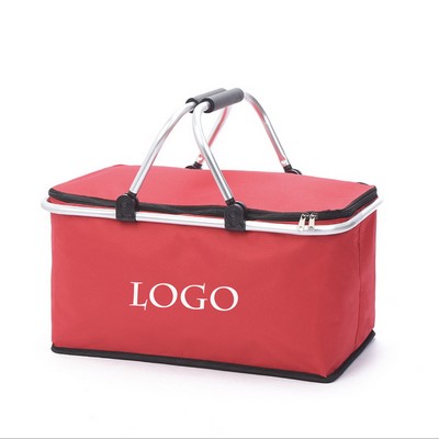 Large Picnic Cooler Bag w/Zipper Lunch Tote