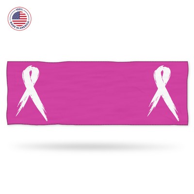 Breast Cancer Awareness Cooling Towel, MADE IN USA, Dye Sub, 12"x34"