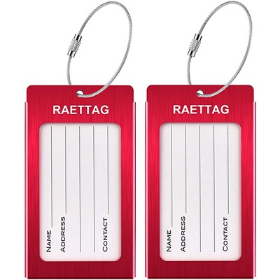 Luggage Tags Business Card Holder Aluminum Travel ID Bag Tag