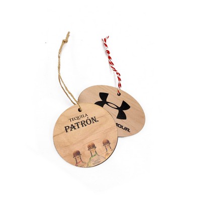 Customizable Alder Veneer Ornaments w/Full Color Printing (1/4")