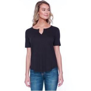 Startee Apparel Womens CVC Slit V-Neck