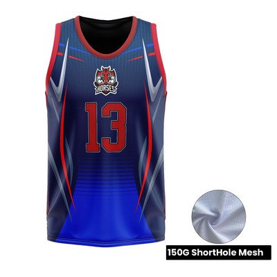 Unisex and Kids' Full Sublimation Basketball Jersey - Short Hole Mesh