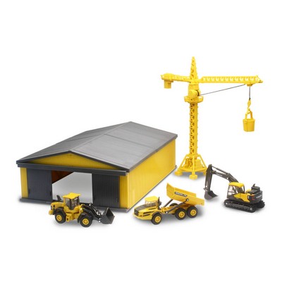 Die Cast Volvo® Construction Vehicles W/ Machine Shed Set (u)