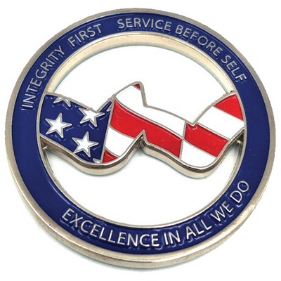 1.75" Color fill 1 side Zinc Challenge Coins