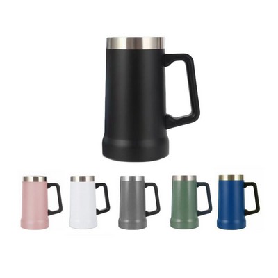 24 Oz Stainless Steel Big Grip Beer Mug