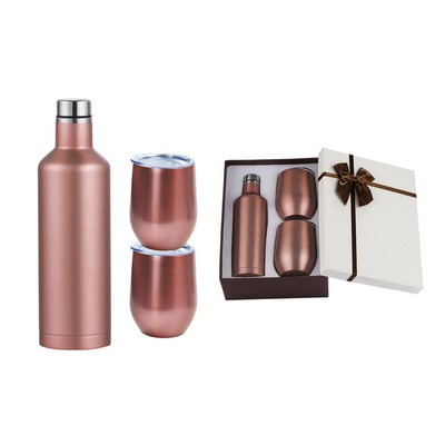 Insulated Wine Tumbler and Bottle Gift Set