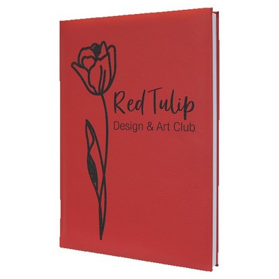 Red Faux Leather Sketch Book, 7" x 9 3/4"