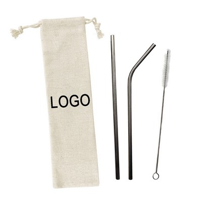 3pcs Stainless Steel Straw Set