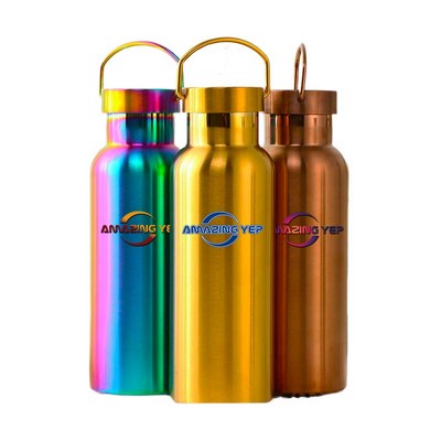 Galvanized Glossy Stainless Steel Bottle 17oz.