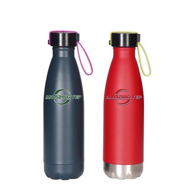 Travel Stainless Steel Bottle W/Carrying Strap 17oz.