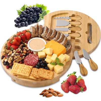 Bamboo Round Charcuterie Boards Set