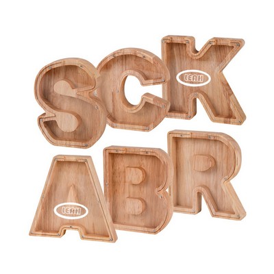 Wooden Alphabet Coin Piggy Bank