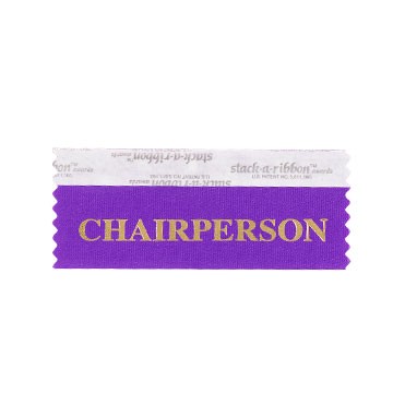 Chairperson Stk A Rbn Violet Ribbon Gold Imprint