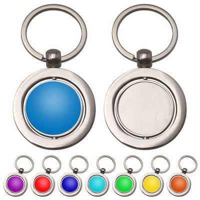 360 Rotatable Round Keychain